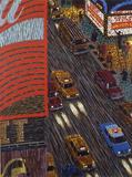 Yvonne Jacquette, Motion Picture (Times Sq.), (detail), 1990, 12-color lithograph, museum purchase, 1990 © 1990 Y.J.