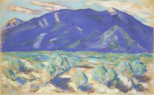 Marsden Hartley (1877-1943) Blue Mountain, New Mexico, 1918.  Pastel on paper 17 x 27 1/2 inches.  James Reinish & Associates, Inc.