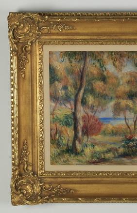 Original painting by French artist Pierre Auguste Renoir (1841-1919), titled Paysage de Cagnes.