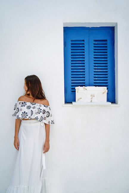 Girl stands beside Future Relic 08: Boombox Stereo by Daniel Arsham as HOFA Gallery & ARTCELS prepare to launch 'XXI' exhibition in Mykonos (Stathis Bouzoukas / HOFA Gallery)