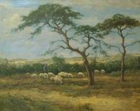 Johan Scherrewitz (Dutch, 1868-1951) Grazing of the Flock, oil on canvas, 31 x 39 inches.