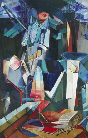 Enrico Donati, "Tower of the Alchemist: Creation of the Sun," 1947, oil on canvas, 98 x 71 inches.