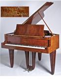 Maurice Dufrène designed Piano, 1925, Gaveau company, amboyna and sculpted purple heart, Calderwood Gallery