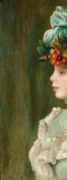 Pierre Auguste Renoir (French, 1841-1919), Girl with Hat with Cherries, 1880.  Oil on canvas.  Colección Duques de Alba