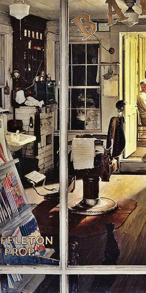 Norman Rockwell’s Shuffleton’s Barbershop (1950) 