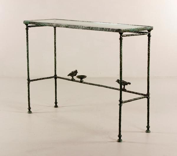 Console aux Oiseaux, Bronze and Glass, by Diego Giacometti, sold for $204,000 at Kaminski.