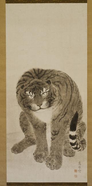 Tigers (detail), 1779.  By Maruyama Okyo (Japanese, 1733-1795).  One of a pair of hanging scrolls; ink and light colors on paper.  Larry Ellison Collection.  