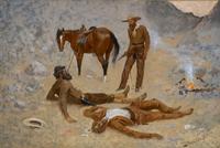 Frederic Remington’s painting “He Lay Where He Had Been Jerked, Still as a Log”, a 24 ¼ x 36 ¼ oil on canvas, estimated at $1,000,000-$1,500,000, sold for $1,583,000.