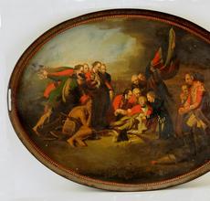 Tole Tray Depicting the Death of General Wolfe.