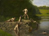 Thomas Eakins' Swimming was among the masterworks shown in an exhibit that the Kennedys viewed on Nov.  22 1963.  The Dallas Art Museum recreates the Kennedys' private art show in an exhibition opening the fall of 2013.