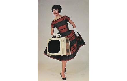 Publicity photograph for the Electrohome Courier portable television, late 1950s