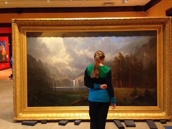 Albert Bierstadt's iconic Mount Whitney was refitted with a custom-made replica of an 1870s American frame for the Rockwell Museum of Western Art.