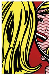 Roy Lichtenstein (1923 – 1997) Girl in Mirror, 1964 porcelain enamel on steel 42 x 42 x 2 in.  (106.7 x 106.7 x 5.1 cm.) Executed in 1964.  This work is from an edition of eight.  Estimate: $2,000,000-3,000,000 © Estate of Roy Lichtenstein