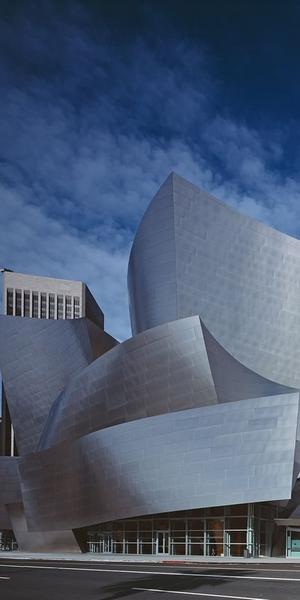 The Walt Disney Concert Hall, home to the Los Angeles Philharmonic, designed by Frank Gehry.