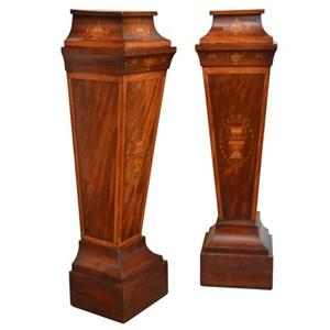 Bernard Vandeuren/Vandeuren Galleries will exhibit a pair of Edwardian column pedestals, ca.  1910, with inlay