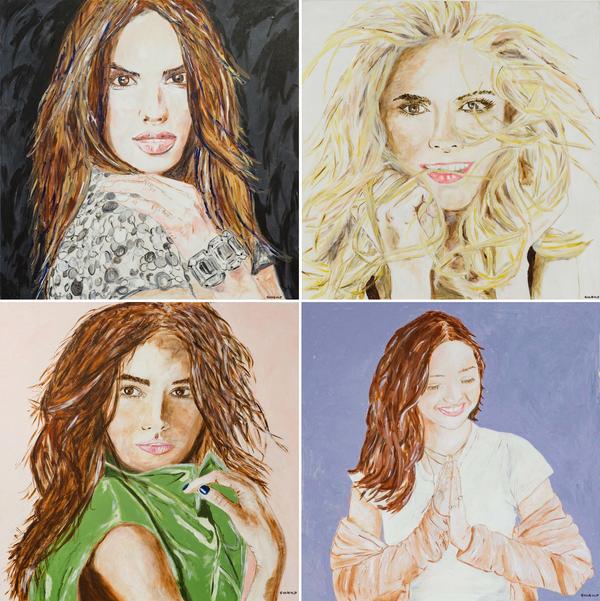 Supermodels actively participating in the auction fundraiser include (clockwise from top left): Alessandra Ambrosio, Heidi Klum, Lily Aldridge, Miranda Kerr