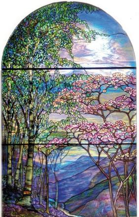 Tiffany Studios, New York Agnes Northrop, designer Sarah Fay Sumner Memorial Window, 1912 Leaded glass First Reformed Church, Albany, New York 