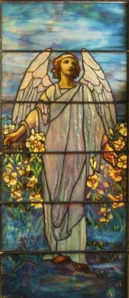 This stunning Tiffany Studios leaded and stained glass window will be sold at auction Sept.  26-27 in Geneseo, N.Y.