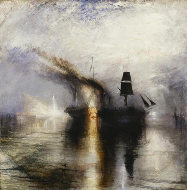 J.M.W.  Turner (1775–1851).  Peace—Burial at Sea, exhibited 1842.  Oil on canvas, 34 1/4 x 34 1/8 in.  Tate: Accepted by the nation as part of the Turner Bequest 1856.  Photo © Tate, 2019