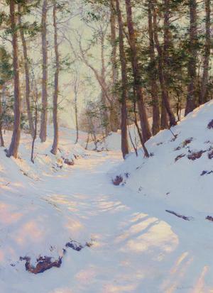 This painting by Walter Launt Palmer, titled Winter Shadows, was the top lot of the auction.