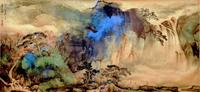 Waterfall by Zhang Daqian, one of the properties recently under the hammer at Gianguan Auctions New York.  