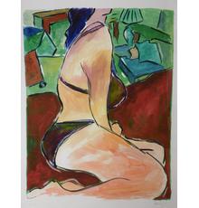 Limited edition giclee print titled Woman on a Bed, signed and numbered by Bob Dylan, from the singer-songwriter's Drawn Blank Series, nicely framed (est.  $2,000-$3,000).