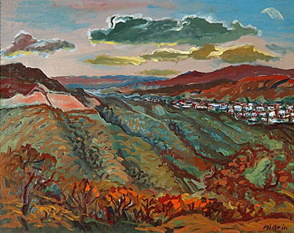 Anders Aldrin, Elysian Park , Looking Toward Chavez Ravine (originally called City View), c.  1945, oil on canvas, 20 x 26 inches