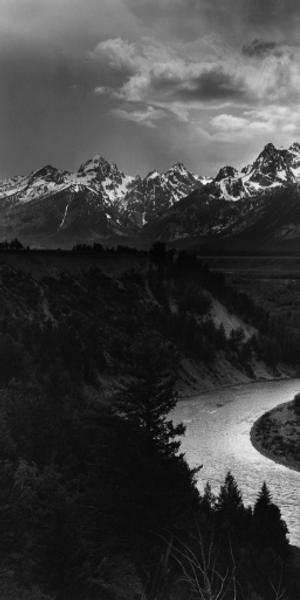 Ansel Adams Snake River, Grand Teton National Park, WY, 1942 Gelatin silver print 22 × 28 inches Images printed courtesy of the Ansel Adams Publishing Rights Trust