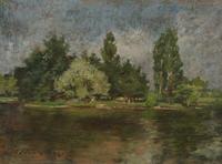 Lot.  2 William Merritt Chase "Poplar Lake" at Aspire Auction