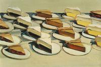 Wayne Thiebaud, "Pies, Pies, Pies," 1961.  Oil on canvas, 20 x 30 in (50.8 x 76.2 cm).