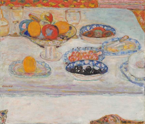 Pierre Bonnard, Fruit and Fruit Dishes (c.  1930).  Courtesy of the Cleveland Museum of Art.