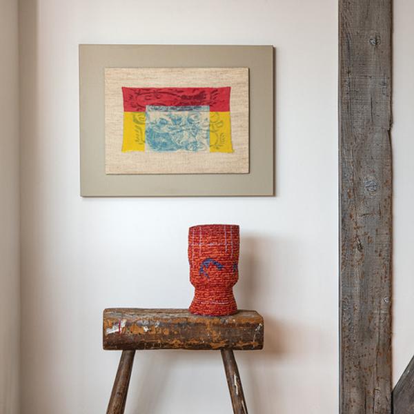 Ed Rossbach Turkish Embroidery Red Yellow Blue, 1972 (top) Katherine Westphal, Ritual, 1999 (bottom)