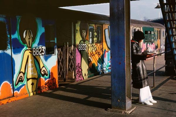  180th Street Station Platform, the Bronx, 1980.  Copyright Martha Cooper.  