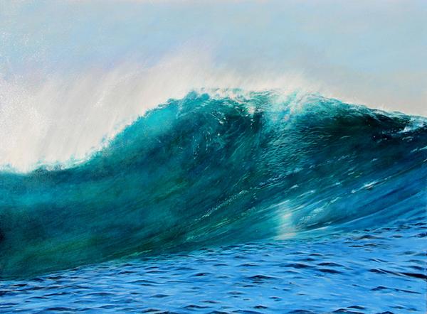 "Wave IV" Wave Series signed verso acrylic on canvas 36" x 48"