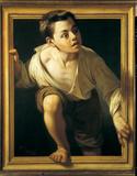 Palazzo Strozzi's exhibition 'Art and Illusion' featured Pere Borrell Del Caso's (1835-1910) Escaping Criticism, 1874. Oil on canvas, 76 x 63 cm. Collection of the Bank of Spain.