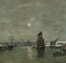 Eugène Boudin (1824 – 1898) Dunkerque, Effet de Neige sur le Port 