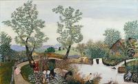 Grandma Moses, Quiet Day, 1951, sold by Owen Gallery.