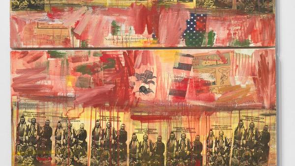 DETAIL: Jaune Quick-to-See Smith, I See Red: Target, 1992, mixed media on canvas, National Gallery of Art, Washington, Purchased with funds from Emily and Mitchell Rales, 2020.6.1