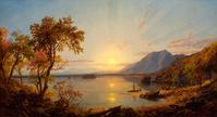 Jasper Francis Cropsey (1823–1900), Sunset, Lake George, New York, 1867.  Oil on canvas, 24 1/4 x 44 in.  (61.6 x 111.8 cm).  New-York Historical Society, The Robert L.  Stuart Collection, S-126