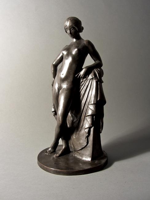 Paul Manship (1885-1966) Young Minerva (Marietta) (1911) 13” x 6 ½” x 6 ½” bronze, edition of 6.  Signed on base, Paul Manship, and stamped with the foundry mark of Roman Bronze Works, New York