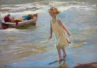  Joaquin Sorolla y Bastida (Spanish, 1863-1923) Niña en la playa, Valencia, fetched £1,441,250 ($2,186,376) at Christie's London.  