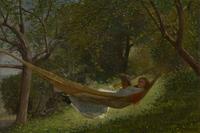 Winslow Homer, Girl in a Hammock, 1873, Oil on canvas, 21 x 27 1/8 inches, Colby College Museum of Art, The Lunder Collection.