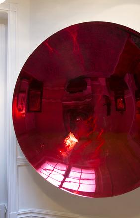 Anish Kapoor Blood Mirror Stainless steel and lacquer 78 in.  diameter 2000 