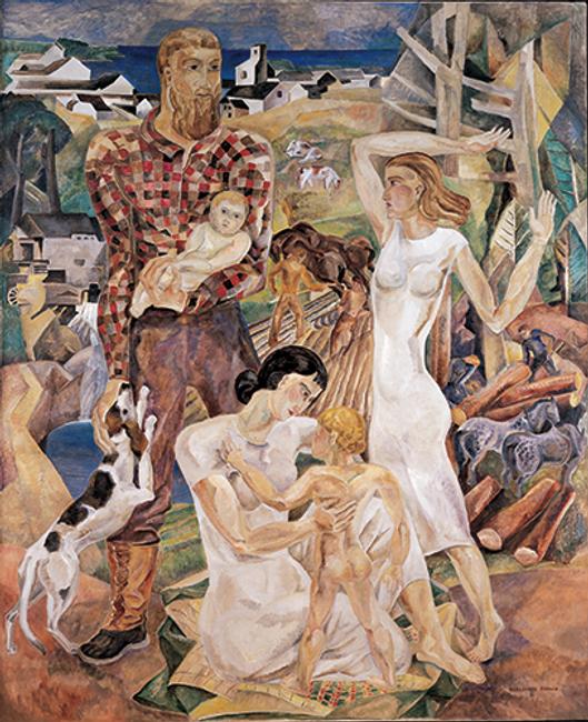 Marguerite Thompson Zorach, Land and Development of New England, 1935, Oil on canvas, 96 x 76 in Collection of the Farnsworth Art Museum, Rockland, Maine; Museum purchase, 1991.1