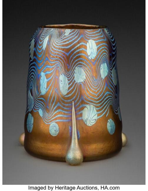 Rare Loetz Argus Glass Vase in Shape by Koloman Moser (estimate: $10,000-15,000) 