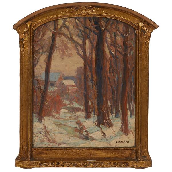 LOT 1: Carl Krafft, Through the Woods.  Estimate $1,000-2,000.  Sold for $6,500 