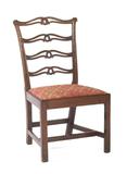 GEORGE WASHINGTON'S PHILADELPHIA CHIPPENDALE CARVED MAHOGANY "RIBBON-BACK" SIDE CHAIR.