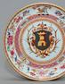 A saucer with the arms of Tower, made in China, about 1728, Reeves Center at Washington and Lee University.  