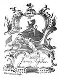 Bookplate with the arms of Giles.  Engraved by Robert Montgomery, New York, 1783.  Courtesy Angela Howard