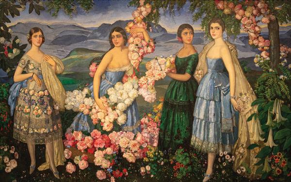 Alfredo Ramos Martinez, Flores Mexicanas , 1914 - 29, oil on canvas, Missouri Historical Society Collections.  © The Alfredo Ramos Martínez Research Project, reproduced by permission